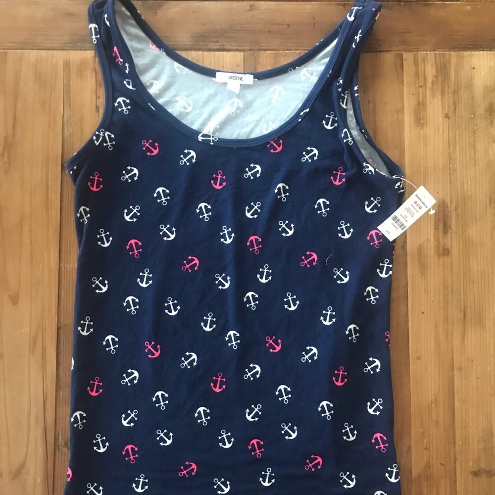 Anchor navy tank top!